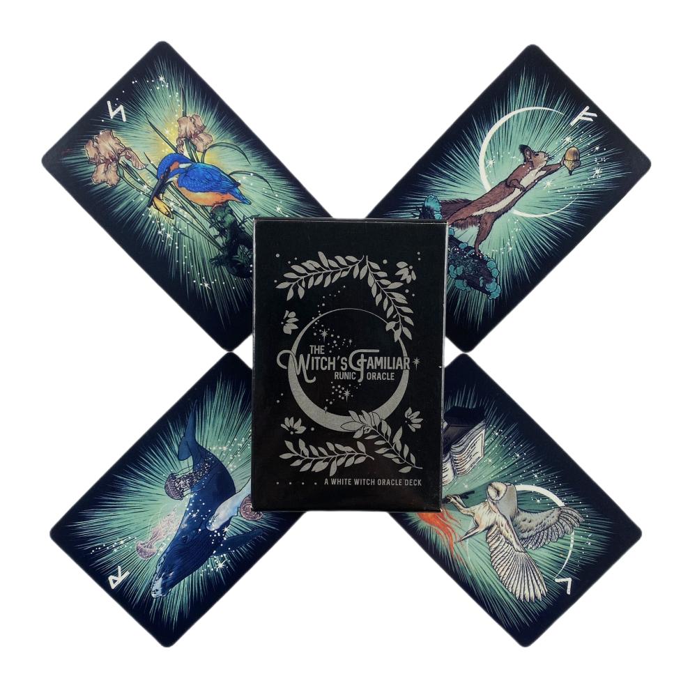 The Witch s Familiar Runic Oracle Cards A 24 English Fate Divination Deck Borad Games