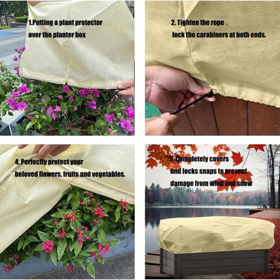 Rectangular Planter Box Protector Protects Plants from Frost Wind Rain Animals Flower Box Cover
