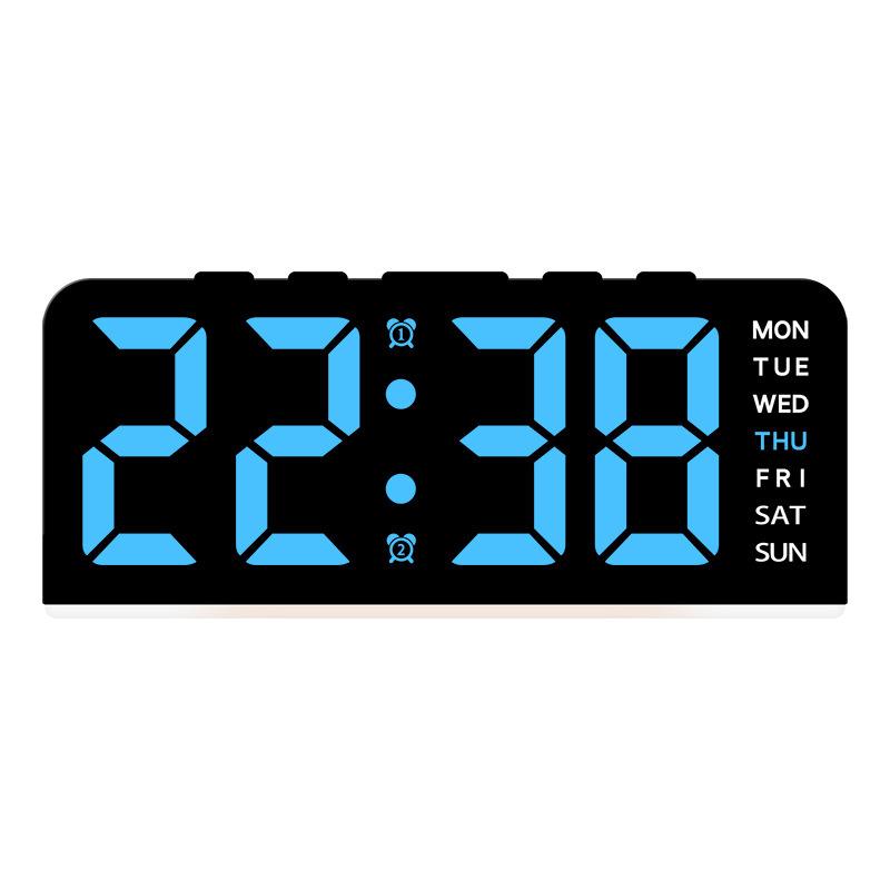 New LED Large Word Digital Clock Aura Light Date Sleeping Table Clock Multifunctional Digital Alarm Clock