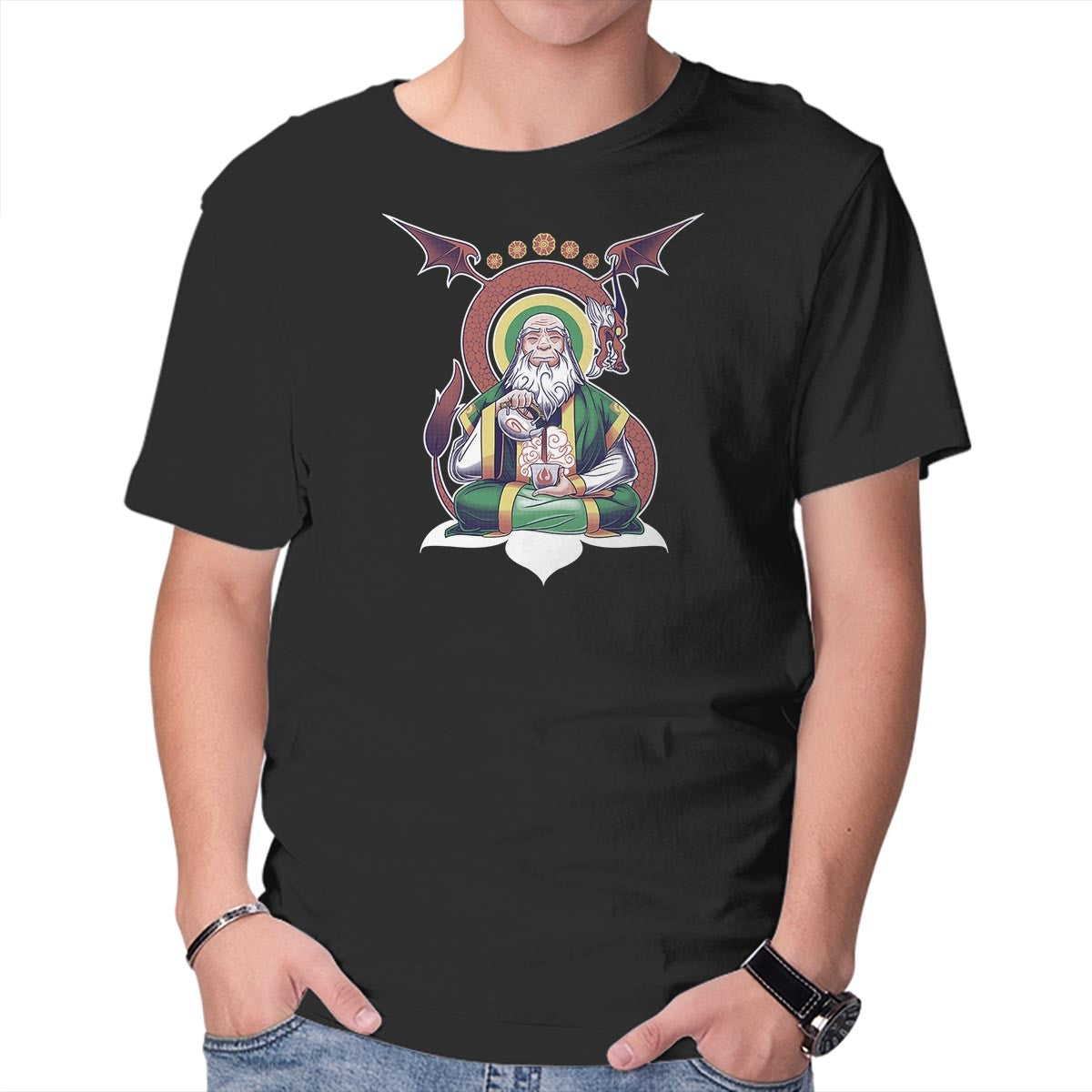 Unisex Crew Neck T-Shirt The Jasmine Dragon Graphic Short Sleeve Casual Tee XS