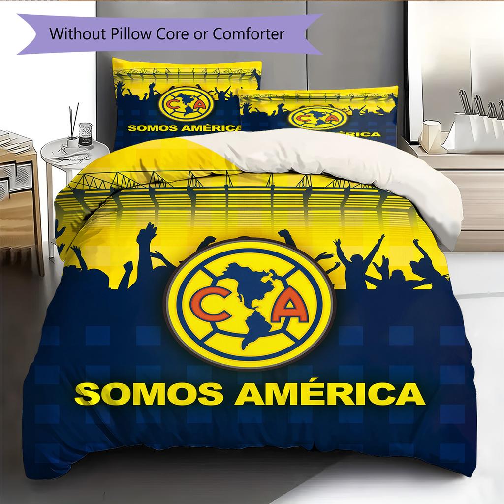 Club América Pattern Bedding Quilt Set Home Decoration Gift (1 * duvet cover + 2 * pillowcase without core)