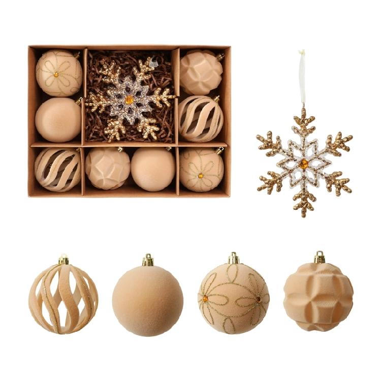 Christmas Tree Display Ornament Set, Plastic Holiday Hanging Items for Seasonal Tree Trim and Indoor Household Use