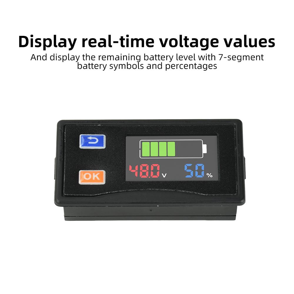 DC 9–120V LCD Digital Voltage Meter and Battery Level Indicator, Universal Power Meter, suitable for electric vehicles, etc.