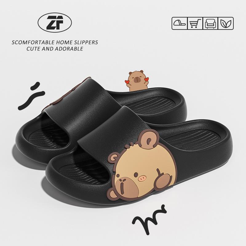 Fashion Capybara Women's Slippers 2025 Fashion Cute Comfortable Home Casual Shoes Non-Slip Bathroom Sandals Cartoon Outdoor Beach Shoes