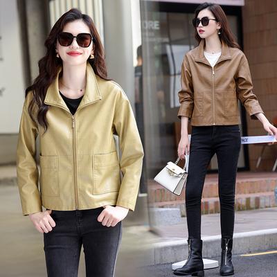Autumn Women's Large Genuine Leather Clothing Popular Small Short Leather Jacket Coat Sheepskin Fashion