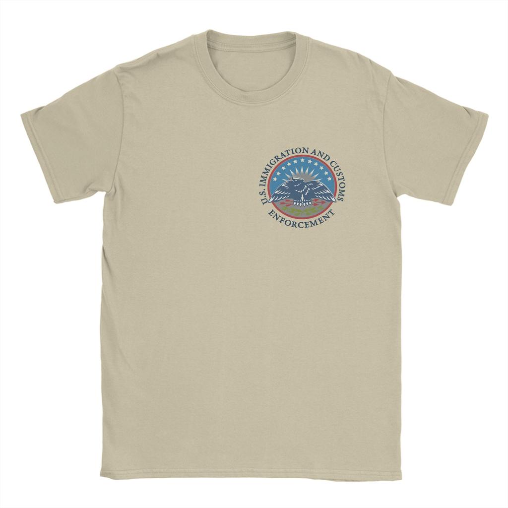ICE Immigration and Customs EnforceUnisext Logo Unisexs T Shirts Short Sleeve Round Collar TShirts Pure Cotton Gift Clothing