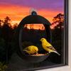 Window Bird Feeder Round Black Frame Bird Feeder with Suction Cup