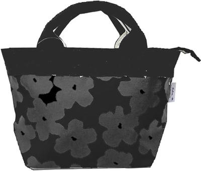 Gloria Canvas Rubber PT Mini Tote with Pocket, FlowerBlack, GBG2063