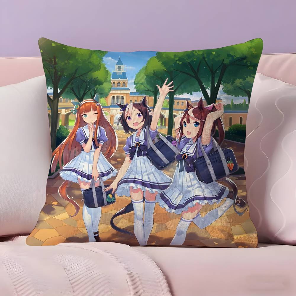 

Uma Musume Pretty Derby Наволочка Ультрамягкая Приятная к коже Ткань Комфорт как облако и Скрытая молния 12x12Inch