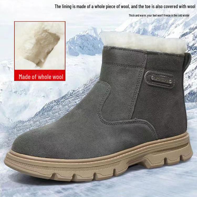 Winter High-Top Snow Boots with Thick Wool and Fur Lining for Outdoor Warmth