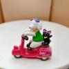 Cat Resin Dog Riding Motorcycle Action Figure Model Toy Micro Decorate Landscape