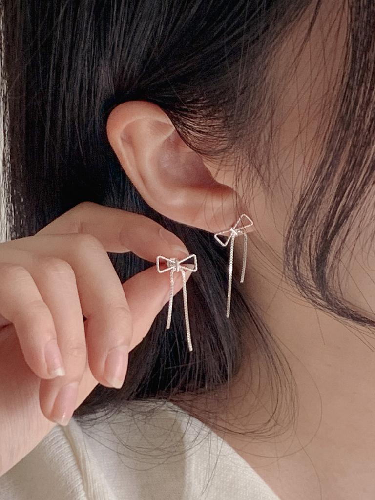Acoopu [925 Silver] Comeli Ribbon Earrings
