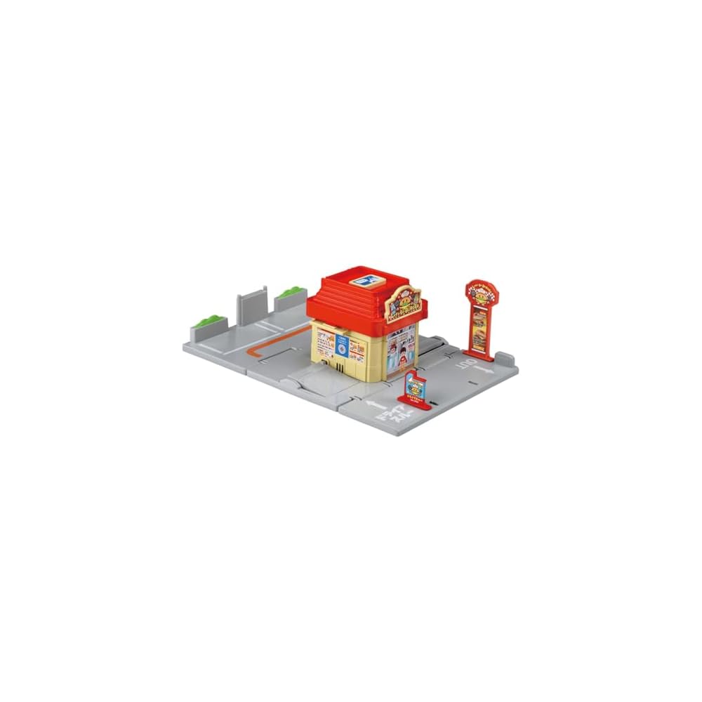 Takara Tomy Tomica Town Drive-Thru Burger Shop Playset with Mini Cars and Accessories