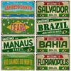 Vintage BRAZIL Wahrzeichen Nummernschild Rio De Janeiro Metallschild Stadt Staat Dekoratives Autokennzeichen Bar Pub Garage Club Wanddeko