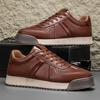Brown Fashion Sneakers Men Autumn  Leather Casual Sneakers Retro Platform Sport Shoes Men Outdoor Comfy Jogging Walking Sneakers