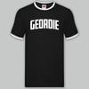 Geordie Varsity Print Ringer T-Shirt Birthday Gift Newcastle Tyneside