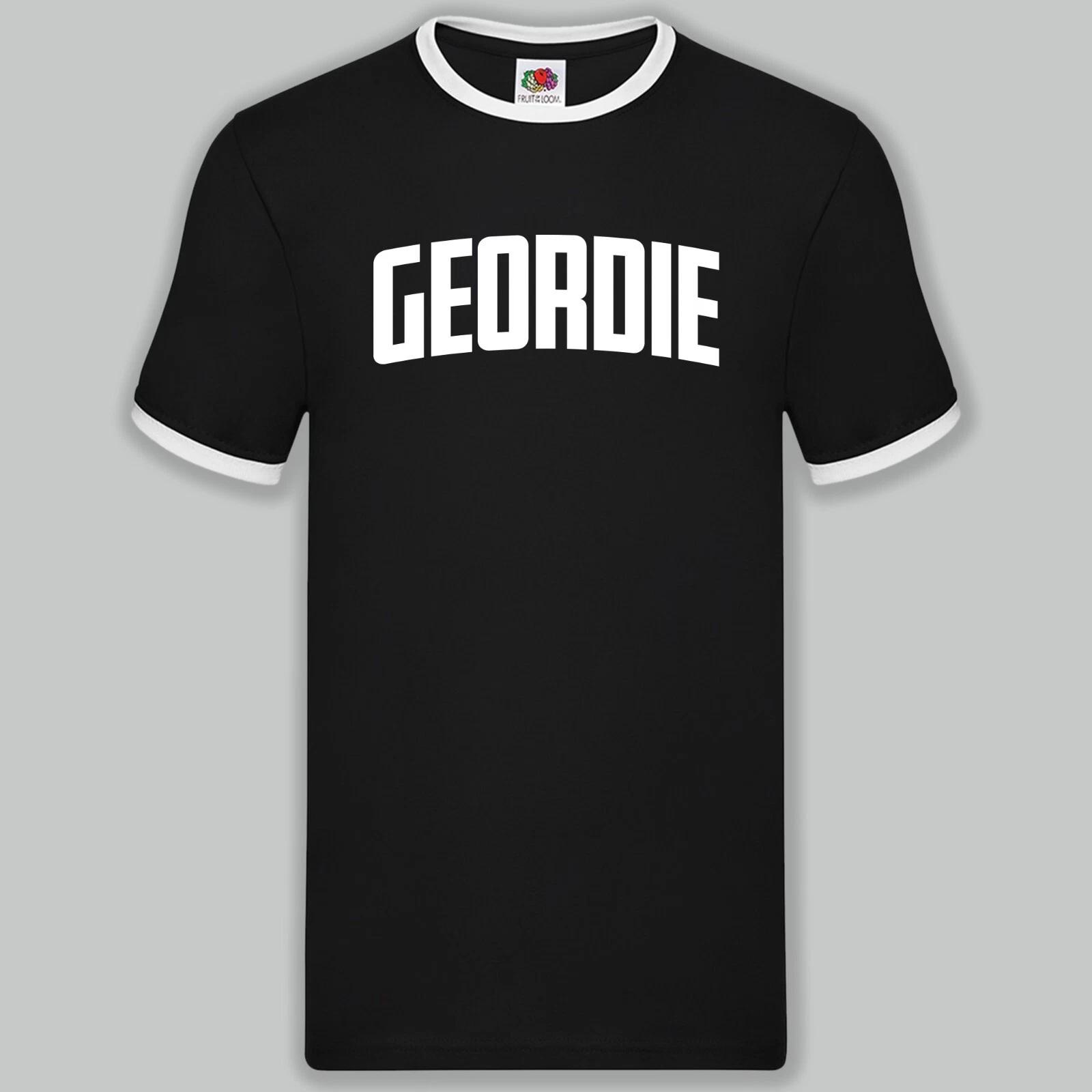 Geordie Varsity Print Ringer T-Shirt Birthday Gift Newcastle Tyneside 3XL