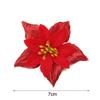 10X Christmas Double Layer Poinsettia Glitter Flower Tree Hanging Xmas Decor