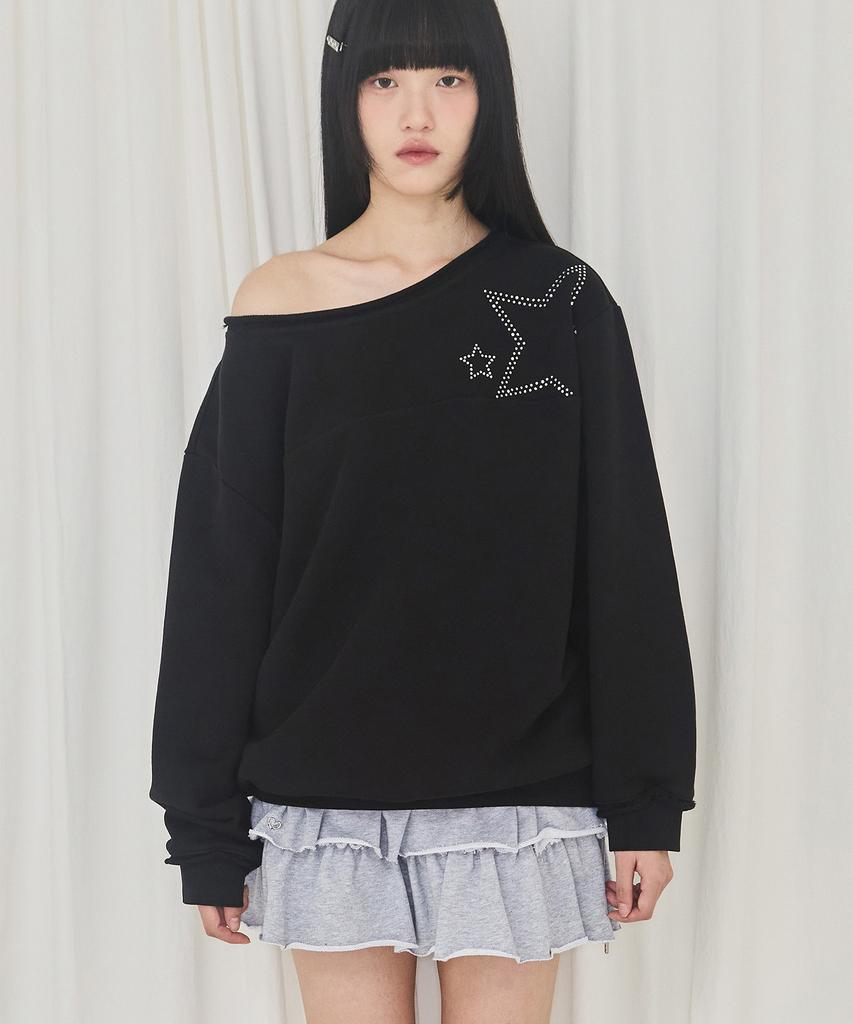 Alkialka Ruffle Jersey Skirt (Gray)
