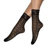 Women Floral Print Sexy Mesh Breathable Ankle Socks Casual Short Socks Formal Wear Lace Trim Elegant