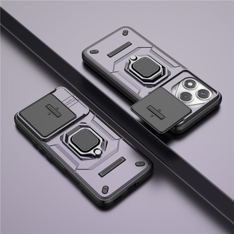 

For Honor 400 Lite 5G Cover For Honor 400 Lite Case 6.7 inch Lens Protection Shockproof Push window Magnetic Holder Bumper Honor 400 Lite фиолетовый