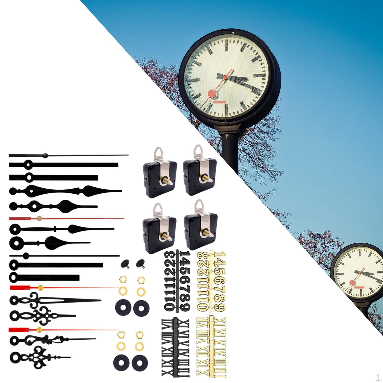 

4Pcs Quartz Wall Clock Movement Kit Repair Tool with 6 Sets of Hands for diy