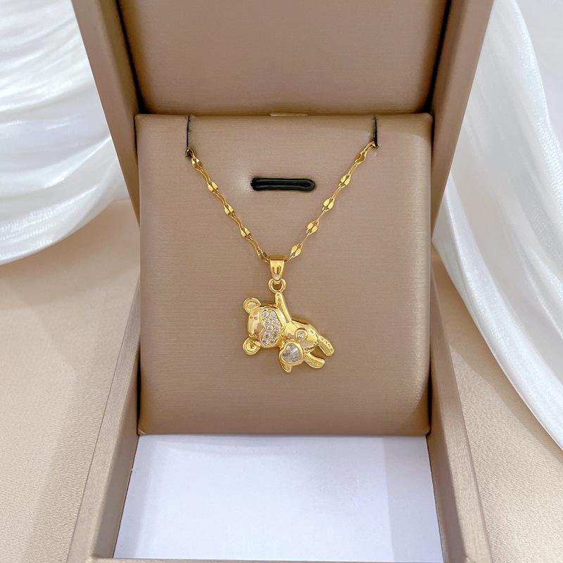 Micro-Setting Temperament Light Luxury Full Of Diamonds Real Gold Exquisite Micro-Setting Necklace Women'S Fashion Trend Collarbone Chain