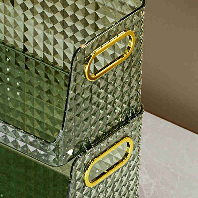 Transparente Aufbewahrungsbox mit Rautenmuster, Aufbewahrungskorb für Badezimmer, Kosmetika, Masken, Tischplatte, Aufbewahrungsbox für diverse Gegenstände