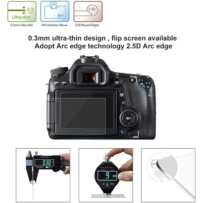 Careflection Premium 2.5D Tempered Glass For Nikon D5300/D5500/D5600 Tempered Glass Screen Protector, Anti-Scratch, Bubb 0 белый
