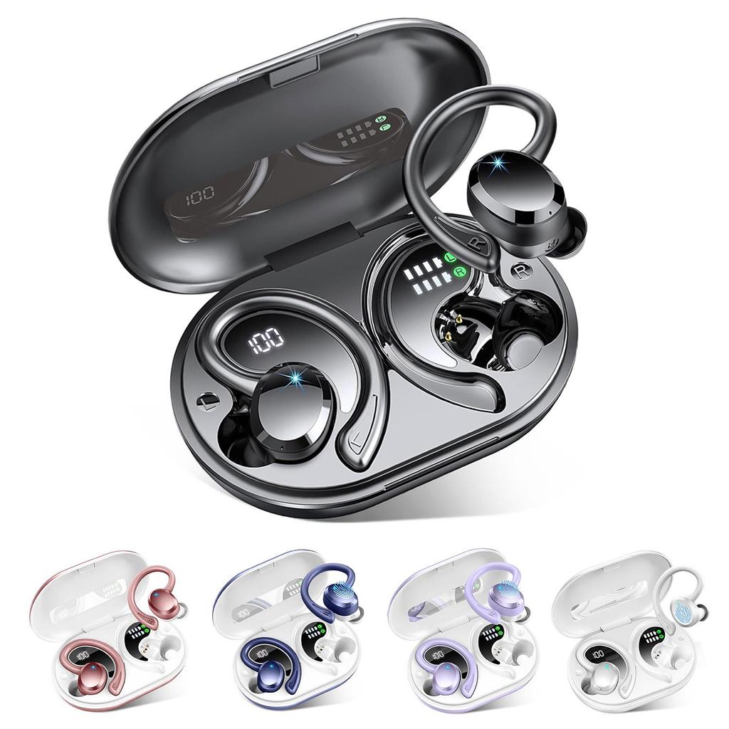 Q38 Waterproof Bluetooth In-ear Earphones with Digital Display - New Model, Hot-Selling Sports Ear-hook Stereo.