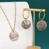 Hawaii New Pearl Necklace Samoa Round Earrings Set  Hawaii Abalone Shell Jewelry