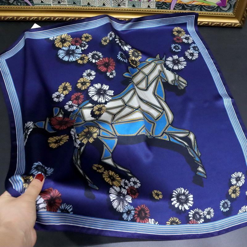 Elegant floral horse mulberry silk silk silk scarf for women, Hangzhou silk 70cm square scarf, shawl scarf, neck scarf, new arrival 68*68cm