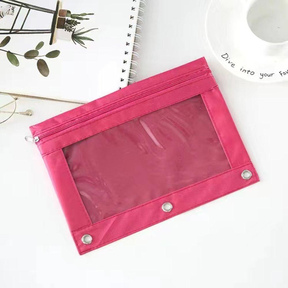 B5 Storage Bag with 3 Rings Pencil Case New Binder Pencil Pouch Pen Case