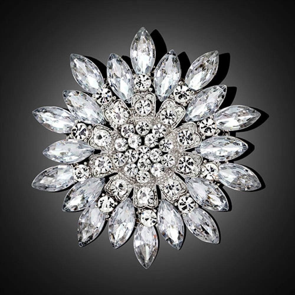 Luxus Damen Mode Blume Brosche Kristall Strass Schmuck für Hochzeit Brosche Party Geschenk