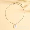 Ping An Buckle Necklace Women'S Light Luxury Retro Guochao Inlaid White Jade Pendant Necklace