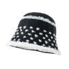 Korean New Hat for Women with High End Fashion Polka Dot Plush Fisherman Hat for Winter Windproof and Warm Face Showing Small Basin Hat