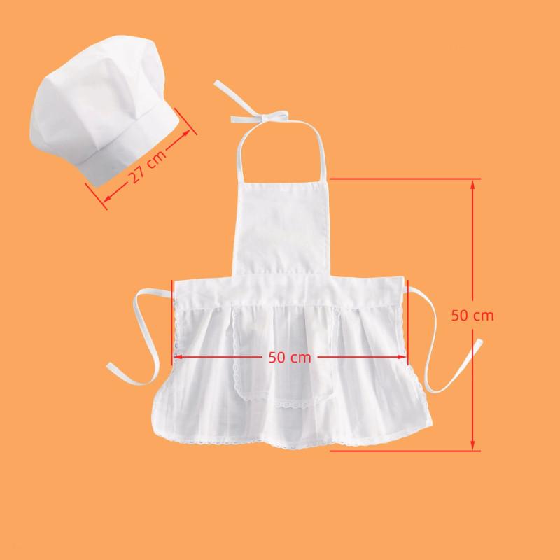 Child Chef Costume Set With Polyester Fabric For Kids Kitchen Role Play