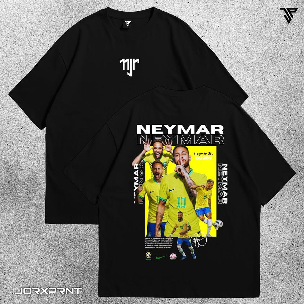 Camiseta Estampada de Neymar Oversize Y2k para Hombre y Mujer Deportiva de Algodón Manga Corta Streetwear Gráfica Cuello Redondo Transpirable Suave Ropa