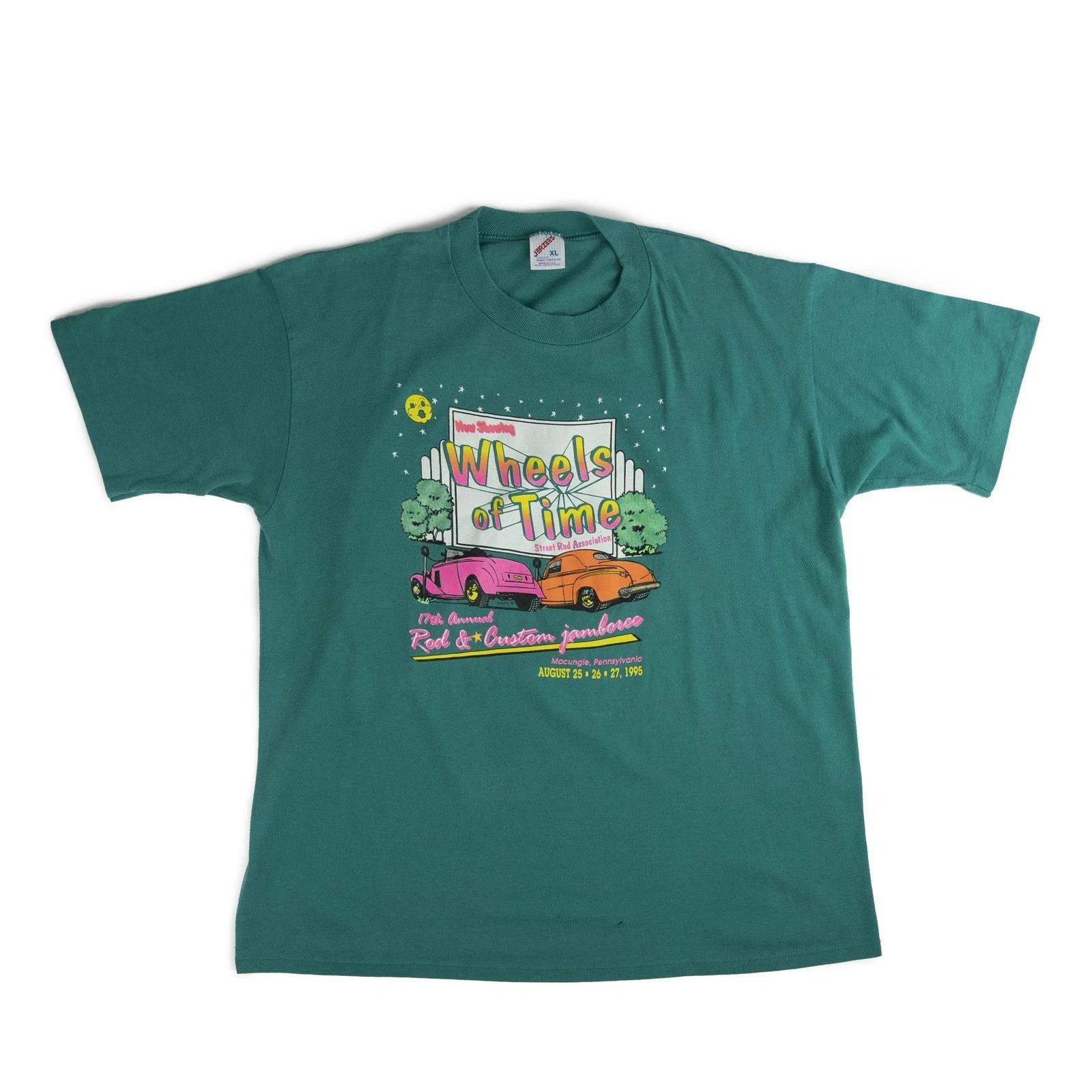 Vintage 1995 PA Wheels Of Time Tee Shirt Vtg 90s 1990s Cars Jerzees Pennsylvania XL