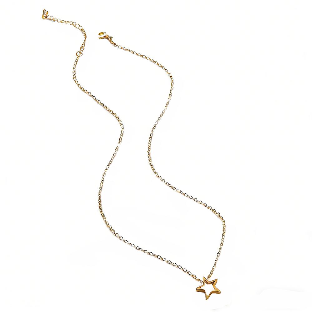 Pentagram Star Moon Necklace Stainless Steel Couple Neck Chain Valentine's Day Necklace Girl