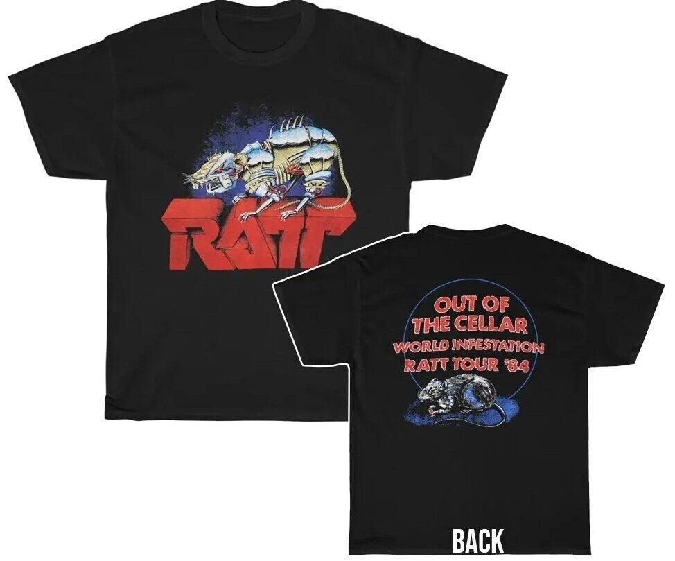 RARE Ratt 1984 Out of The Cellar World Infestation Tour Shirt Size S-4XL Gift High-end Luxury Is for Both Men and Women Top Y2k S