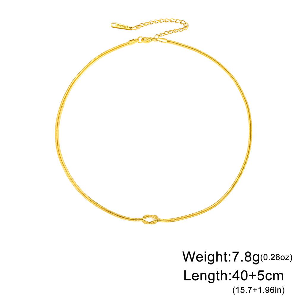 Trendy Love Knot Double Snake Chain Necklace Women Stainless Steel Clavicle Chain Choker Gold Color Jewelry Gift 2026 Wholesale