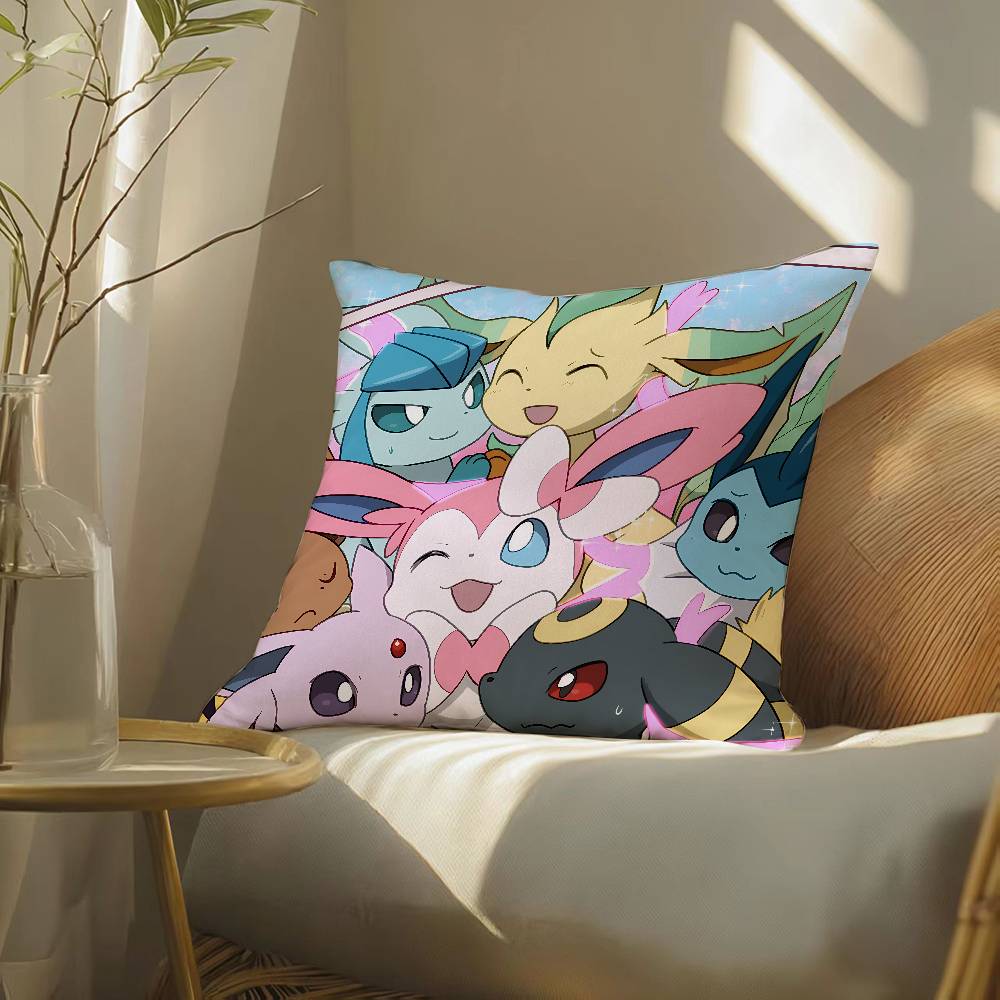 Pokemon Adventure Team Anime Plush Pillow Cover Soft Short Plush Cushion Cover For Sofa Bedroom Living Room Decor Gift