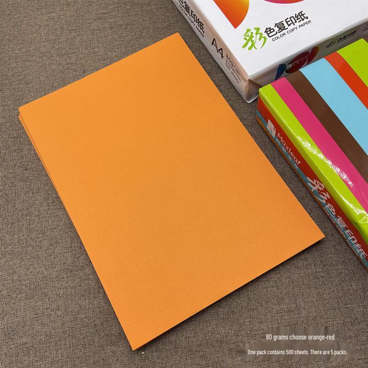 Mary A4 Color Copy Paper - Pink, Red, Light Blue, Orange, Deep Green, Yellow - Thick 80g/70g for Printing & Crafts