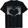 Skeleton Hands Heart Sign Retro Halloween Costume Women Girl T- Shirt