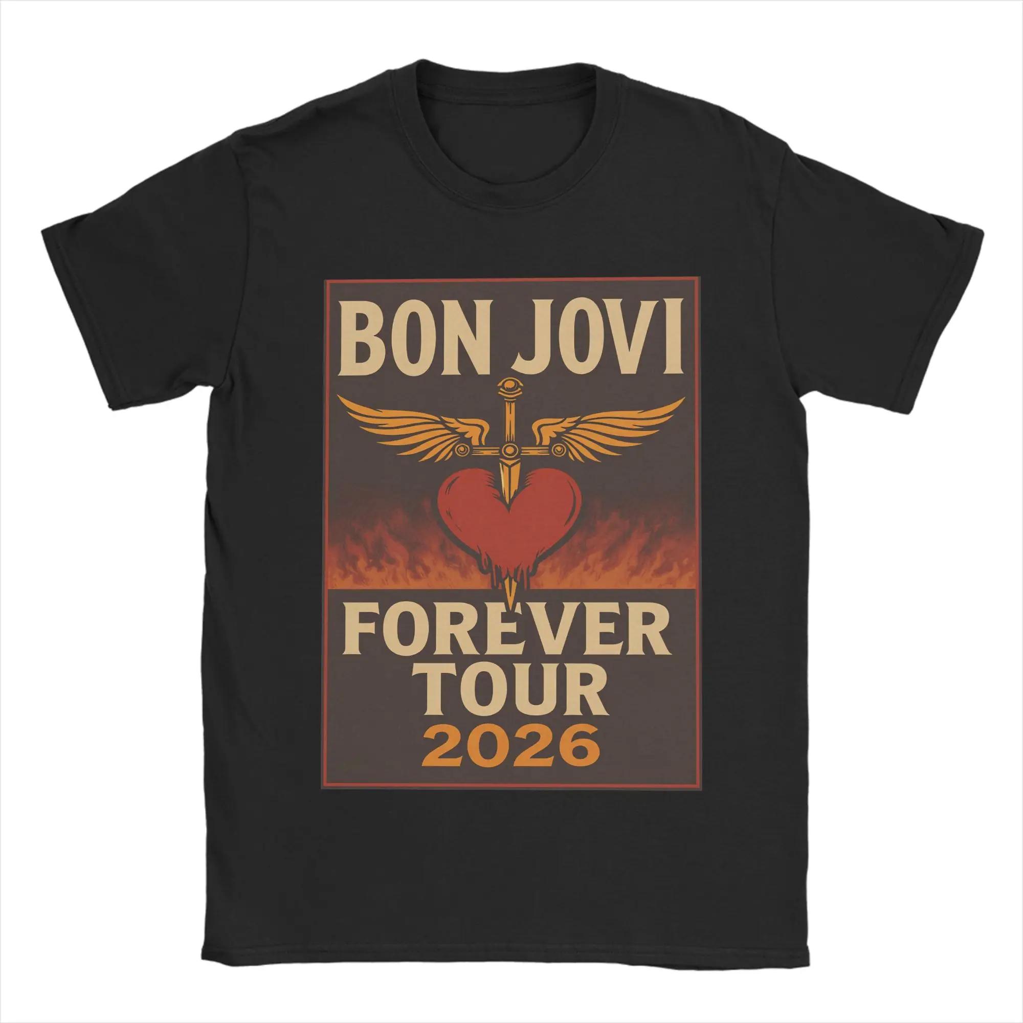 T Shirt Summer Bon Jovi Keep The Faith World Tour Cotton Tshirt for Men Women Awesome Wholesale Short Sleeve Tees S