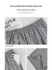 Dark Grey Heart Pattern Wide Leg High Waist Petite Women's Trousers - Spring/Summer Casual Straight Leg Floor Length Pants