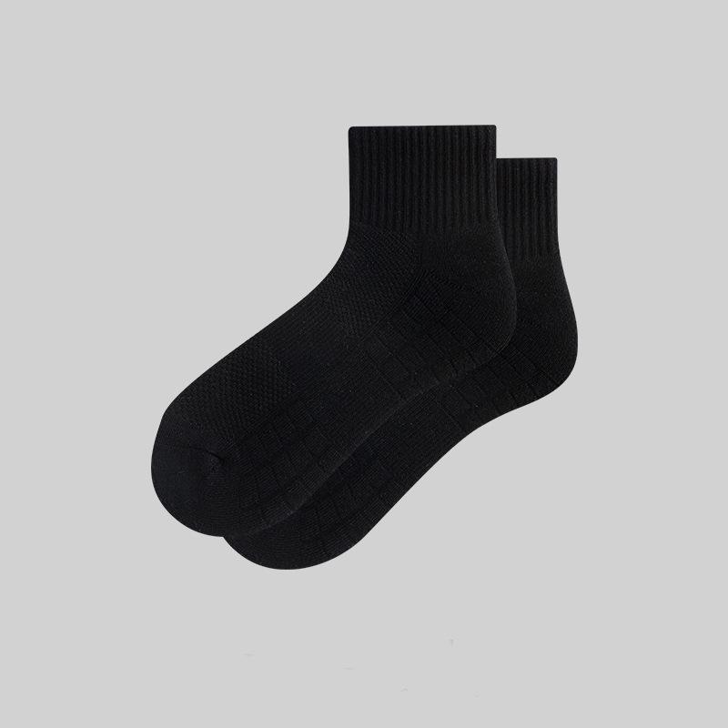 Men's Mid-Calf Terry Cotton Sports Socks - Spring/Summer Running & Basketball, Shock-Absorbing, Thickened, Long-Length