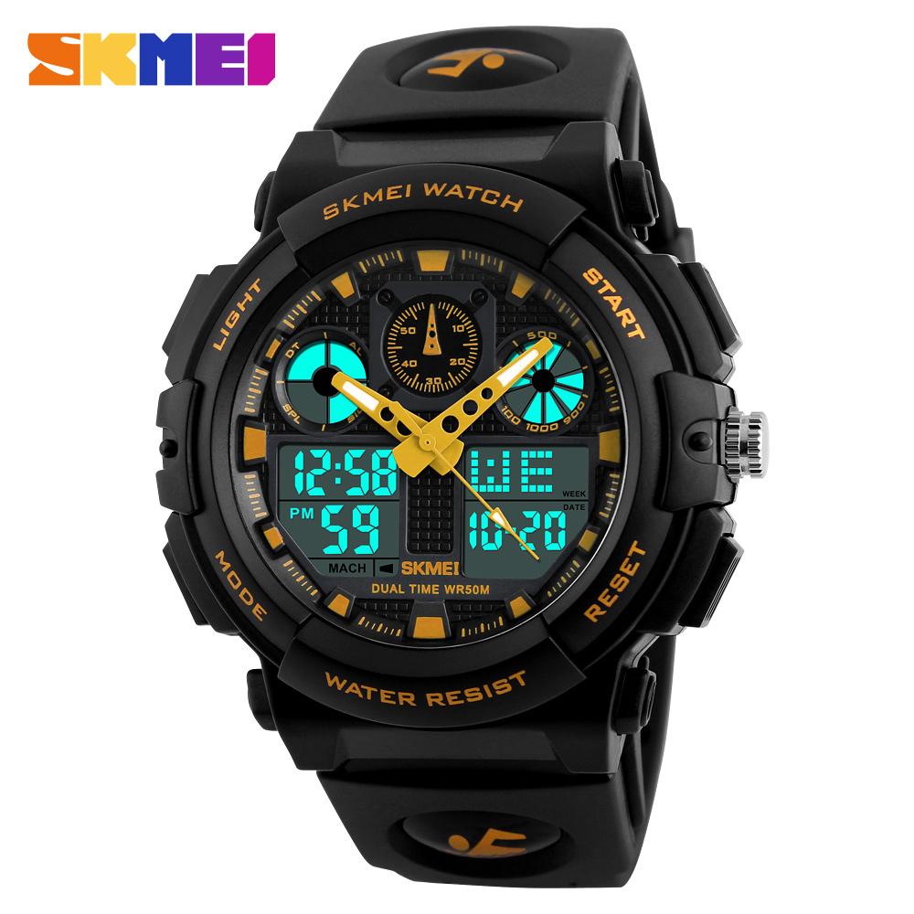 SKMEI 1270 Men's LED Digital+Quartz Watch Waterproof Chronograph Watches