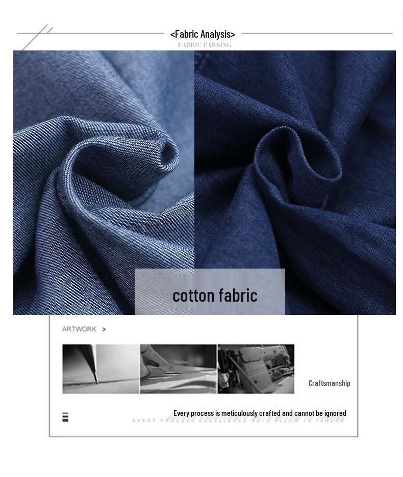 Women's Pure Cotton Denim Shirt Dress - Elegant Spring/Autumn 2024 Collection for Middle-Aged Mothers